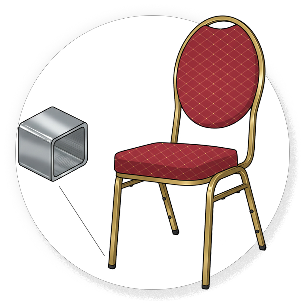 Schuine vierkante stoelpoten